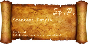 Szentesi Patrik névjegykártya